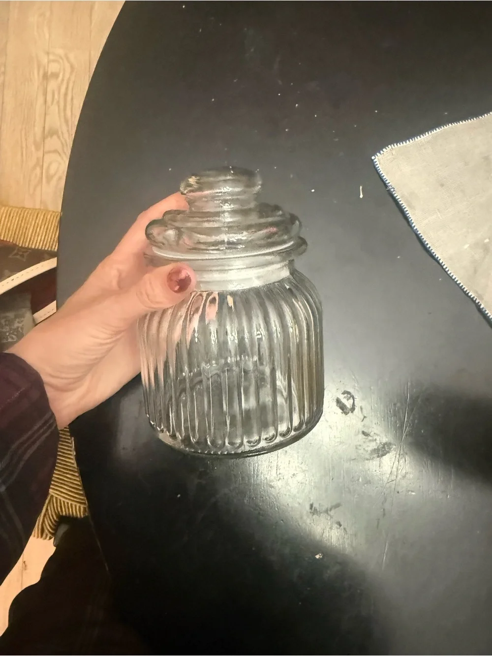 Glass sealed candy jar